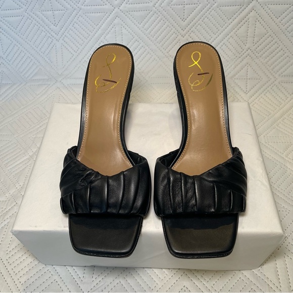 Sam Edelman Kittie Heeled Slide Sandals Size 8.5 In Black - Picture 8 of 10